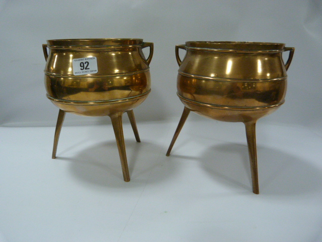 2 Brass Plant Pots