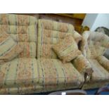 Terracotta Floral Design 2 Seat Settee & Single Chair