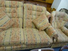 Terracotta Floral Design 2 Seat Settee & Single Chair