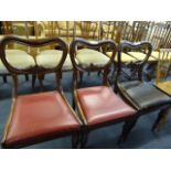 3 Victorian Mahogany Balloon Back Chairs