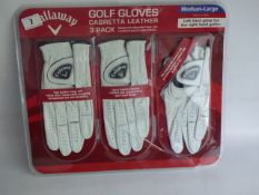 *Set of 3 Callaway Left Hand Golf Gloves Size Medium - Large