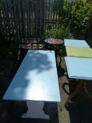 4 Painted Tables & 2 Circular Tables