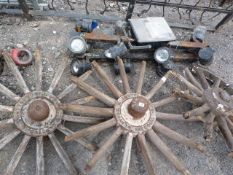 3 Antique Wagon Wheels