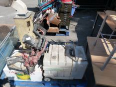 Pallet Containing Vintage style Hair Dryer - Chop Saw & Mobile Tank Unit