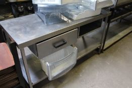 Stainless Steel Preparation Table with Under Shelf & Drawers 59" x 24"