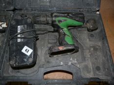 Hitachi 18 Volt Cordless Drill with Charger in Carry Case