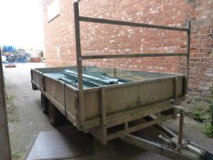 Ifor Williams 12ft Dropside Trailer on 50mm Ball Hitch with Ladder Rack and Loading Ramps