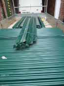 Quantity of Green Powder Coated 6ft Palisade Fencing