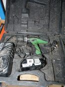 Hitachi 18 Volt Cordless Drill with Charger in Carry Case
