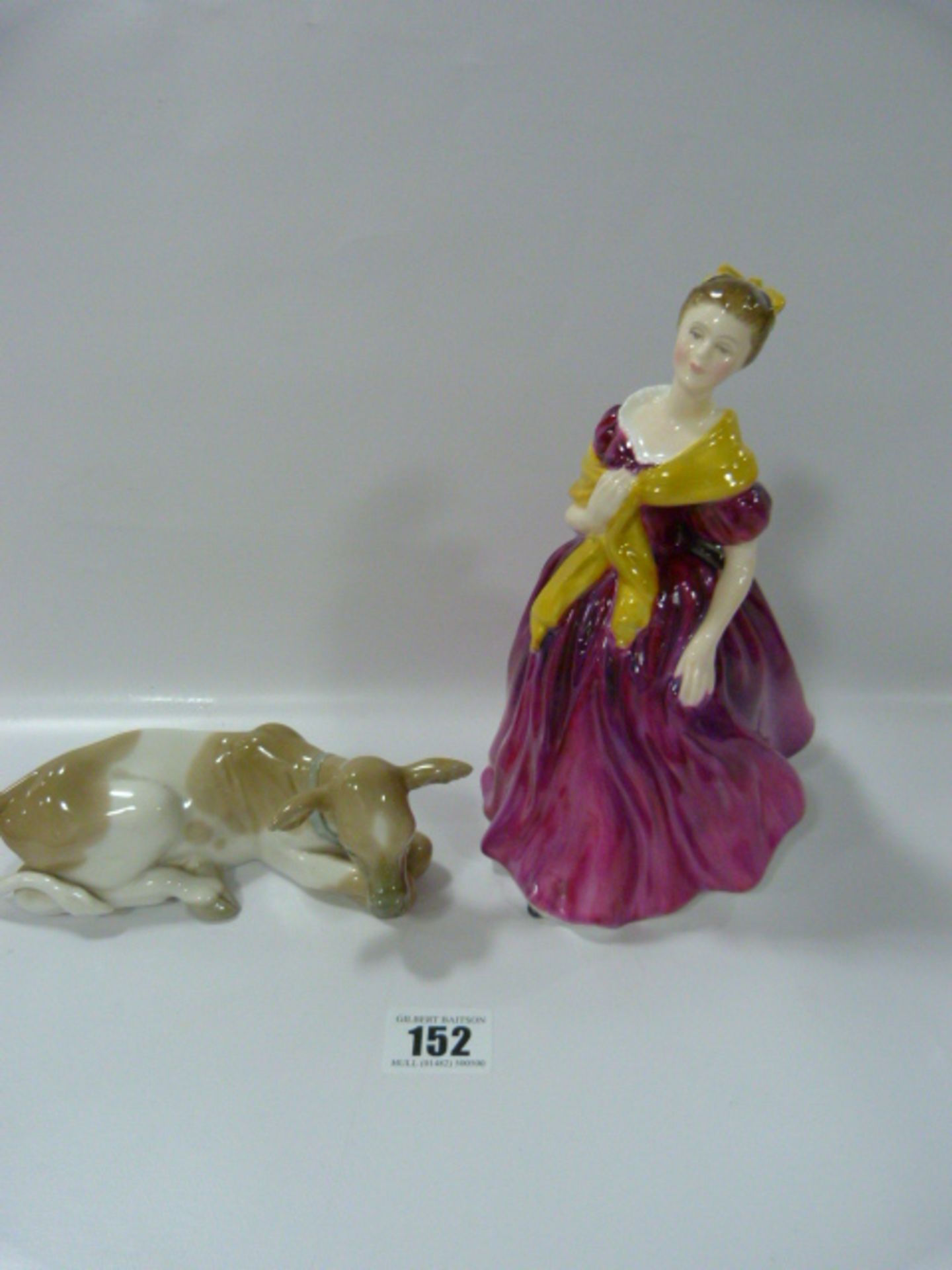 Lladro Nativity Cow & Royal Doulton Figurine Adrienne - Image 2 of 2
