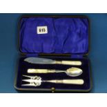 Cased Silver Knife - Fork & Spoon Set