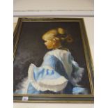 Framed Oil on Board Depicting a Small Child