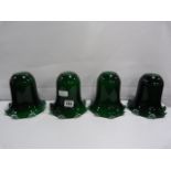 4 Green Glass Lampshades