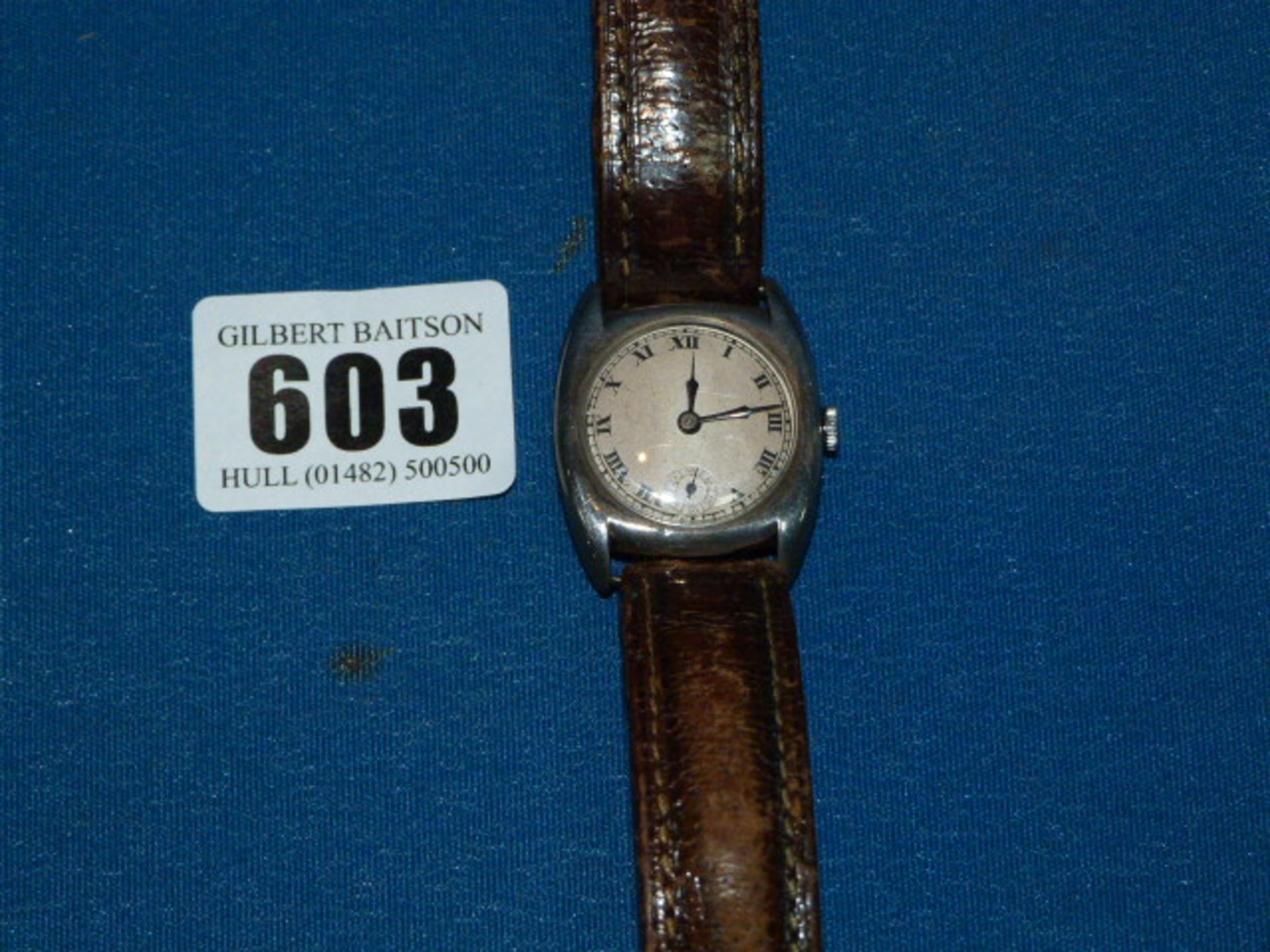 Gent's Vintage Silver Wrist Watch - Image 2 of 2