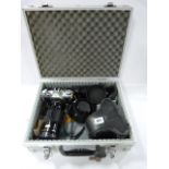 Cased Canon AE1 Camera & Associated Parts