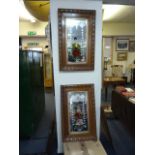 Pair of Oak Framed Picture Mirrors