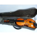 Vintage Violin with Bow in Case