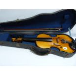 Vintage Violin with Bow in Case