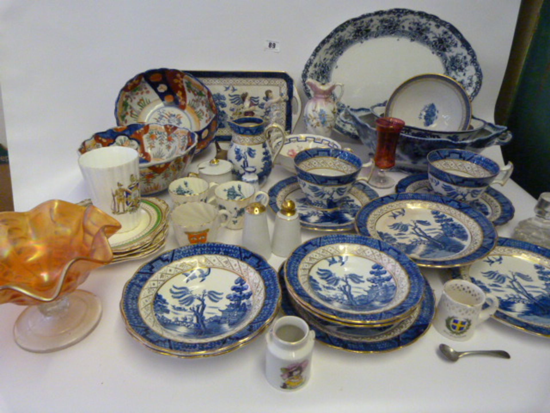 Box of Blue & White Wares - Pottery etc