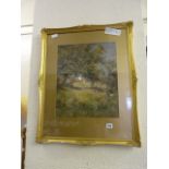 Gilt Framed Water Colour Depicting a Country Scene by Alwyn Holland