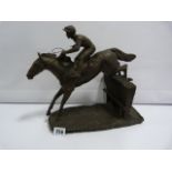 Horse Racing Figurine Entitled Over The Last