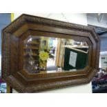 Art Deco Oak Framed Wall Mirror