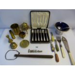 Tray of Collectable Brasswares - Cutlery etc