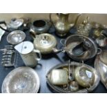 Large Collection of Silver Plated Wares including Teapot - Sugar Bowls - Toast Racks etc