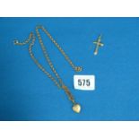 9ct Gold Necklace & Cross
