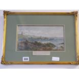 Gilt Framed Water Colour Entitled - A Bit of The Cornish Coast 1909