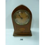 Mahogany Inlaid Art Deco Mantle Clock
