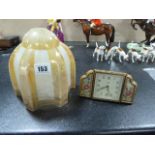 Art Deco Lamp Shade & Smiths Mantle Clock