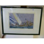 Framed Edward Nolan Print - Entitled 'On The Solan'