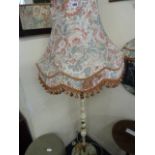 Onyx & Gilt Standard Lamp with Shade