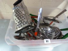 Box containing Assorted Kitchen Tools