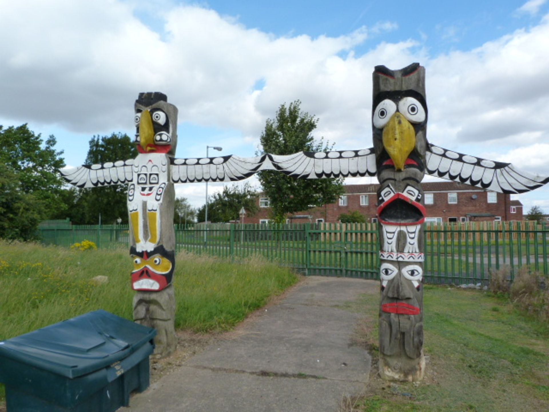 Pair of Calved Totem Poles