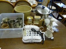 2 Mantle Clocks - Telephones - Figurines etc