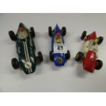 3 Vintage Triang Scalextric Racing Cars