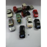 Tray containing Scalextric Lorrys & Cars