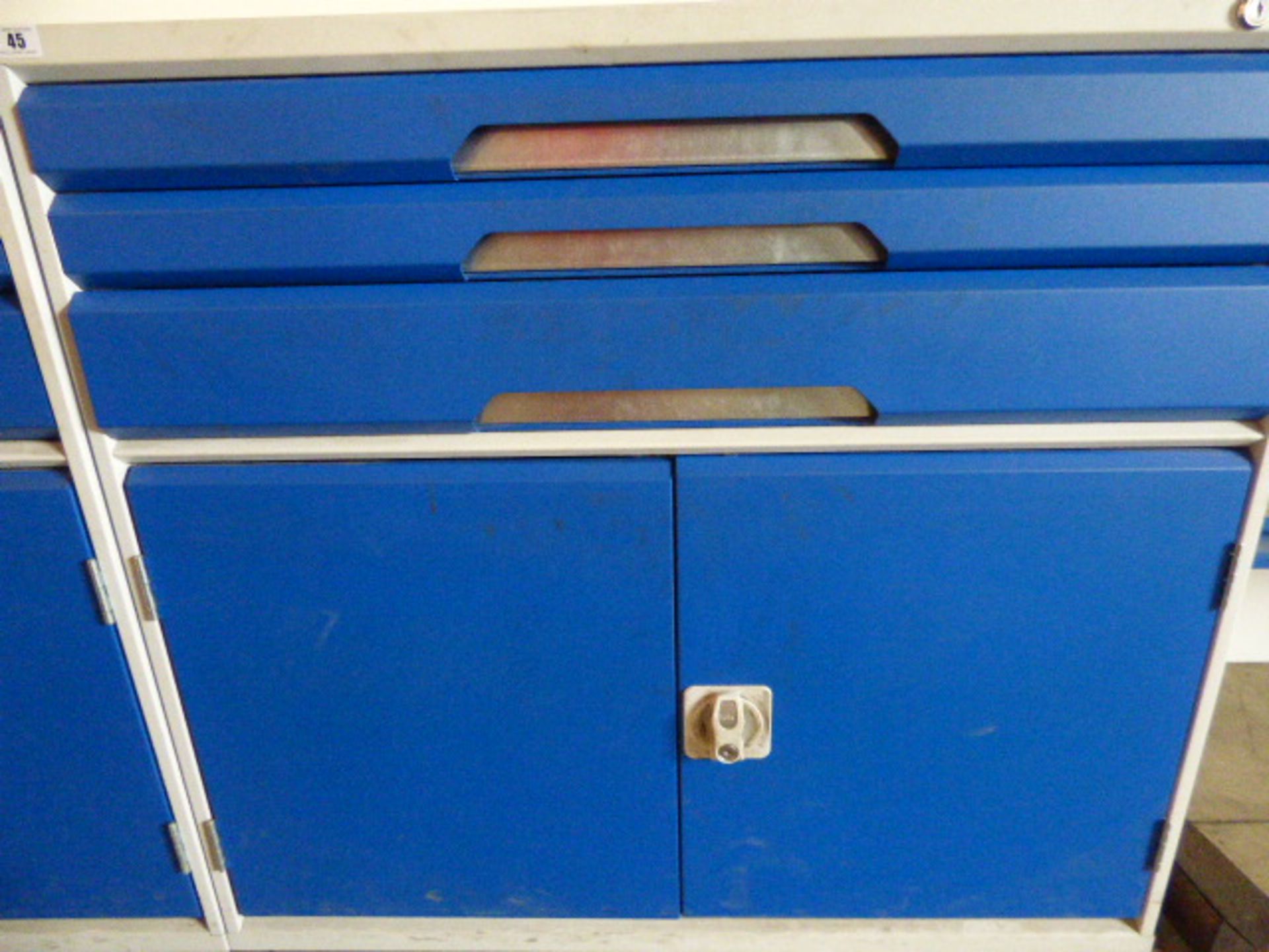 *Blue & Grey Work Bench  with Component Drawers & Cupboard