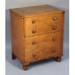 A 19thC commode chest, of rectangular form, the moulded top raised above two articulated and two