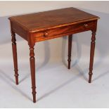 A 19thC mahogany side table, the moulded rectangular top with rounded ends above one frieze drawer