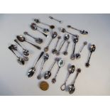 A quantity of various Georgian and later silver teaspoons, collectors spoons, various towns some