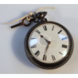 A George IV silver pair cased pocket watch, by Bothamley, Boston, the case Benjamin Norton, of