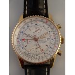 A gentleman's Breitling 18ct gold automatic Chronometre Navitimer limited edition wristwatch, with