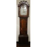 A 19thC mahogany longcase clock, the 12" painted arched dial, signed D Dickerson Norwich, with Roman