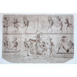 After R Meadows (18thC). Bass Relief Found At The Opera House, engraving, 19cm x 28cm.