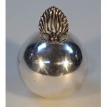 A George V silver novelty table lighter, by A & J Zimmerman Ltd, in the form a flaming hand