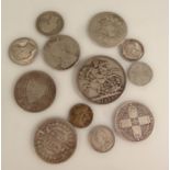 Various Victorian coins, to include 1892 crown, other half crowns, 6d, etc. (a quantity)