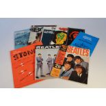 Various pop music ephemera, to include Meet The Beatles magazine, The Beatles, Rolling Stones